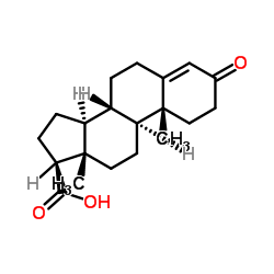 3-Oxo-4-androstene-17beta-carboxylic acid structure, CAS 302-97-6
