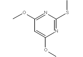 4,6-Dimethoxy-2-methylthiopyrimidine structure, CAS 90905-46-7