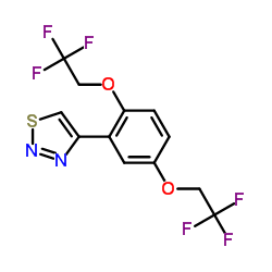 4-[2,5-Bis(2,2,2-trifluoroethoxy)phenyl]-1,2,3-thiadiazole structure, CAS 175205-47-7