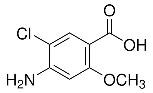 4-Amino-5-chloro-2-methoxybenzoic acid structure, CAS 7206-70-4