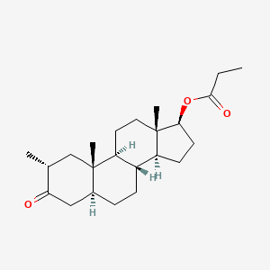 Dromostanolone 17-propionate structure, CAS 521-12-0
