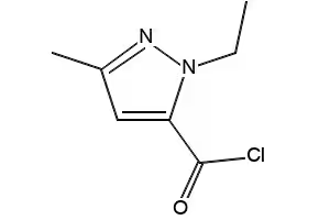4-Bromo-1-ethyl-3-methyl-1H-pyrazole-5-carbonyl chloride structure, CAS 175277-00-6
