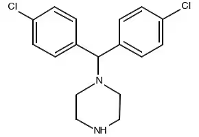 1-(4,4'-Dichlorobenzhydryl)piperazine structure, CAS 27469-61-0
