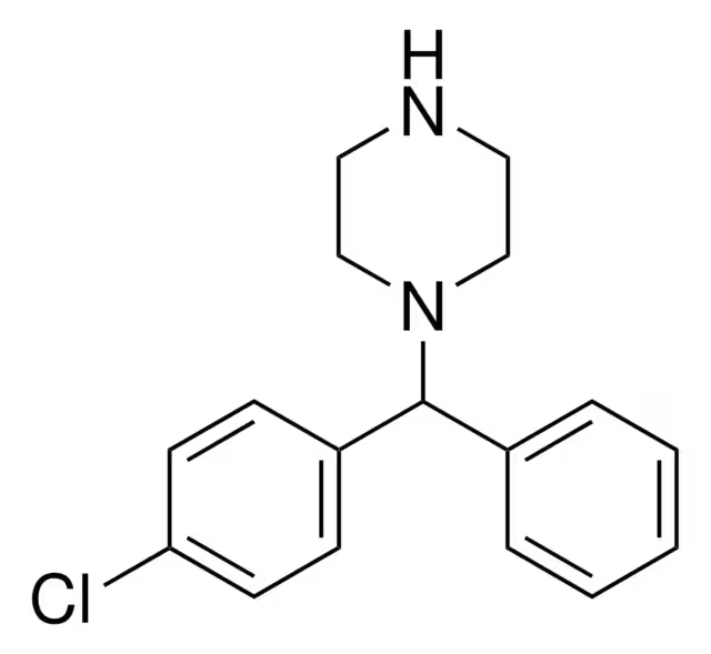 1-(4-Chlorobenzhydryl)piperazine structure, CAS 303-26-4