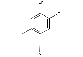 4-Bromo-5-fluoro-2-methylbenzonitrile structure, CAS 916792-15-9