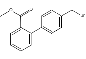 4'-Bromomethyl-(1,1'-biphenyl)-2-carboxylic acid methyl ester structure, CAS 114772-38-2