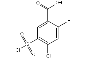 4-Chloro-5-chlorosulfonyl-2-fluorobenzoic acid structure, CAS 56447-54-2