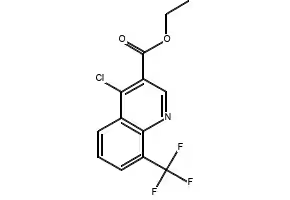 4-Chloro-8-(trifluoromethyl)quinoline-3-carboxylic ethyl ester structure, CAS 31602-11-6
