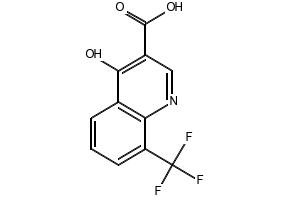 4-Hydroxy-8-(trifluoromethyl)quinoline-3-carboxylic acid structure, CAS 23779-95-5