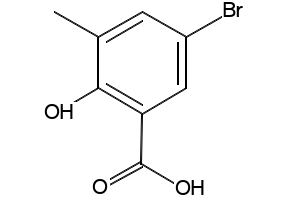 5-Bromo-2-hydroxy-3-methylbenzenecarboxylic acid structure, CAS 36194-82-8