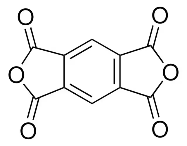 1,2,4,5-Benzenetetracarboxylic anhydride structure, CAS 89-32-7