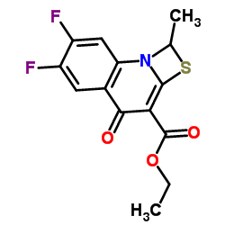 6,7-Difluoro-1-methyl-4-oxo-4H-(1,3)thiazeto(3,2-a)quinoline-3-carboylic acid ethyl ester structure, CAS 113046-72-3