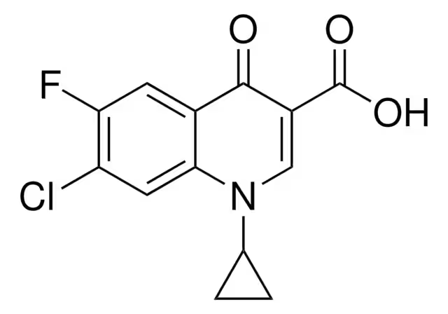 7-Chloro-1-cyclopropyl-6-fluoro-1,4-dihydro-4-oxoquinoline-3-carboxylic acid structure, CAS 86393-33-1