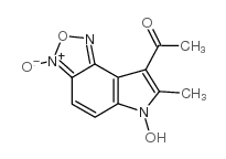 8-Acetyl-6-hydroxy-7-methyl-6H-[1,2,5]oxadiazolo[3,4-e]indole 3-oxide structure, CAS 159325-85-6