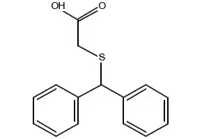 Benzhydrylsulfanyl acetic acid structure, CAS 63547-22-8