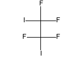 1,2-Diiodotetrafluoroethane structure, CAS 354-65-4