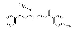 Benzyl [3-oxo-3-(4-methylphenyl)prop-1-enyl]cyanocarbonimidodithioate structure, CAS 275370-80-4
