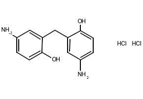 Bis-(5-amino-2-hydroxyphenyl)methane dihydrochloride structure, CAS 27311-52-0