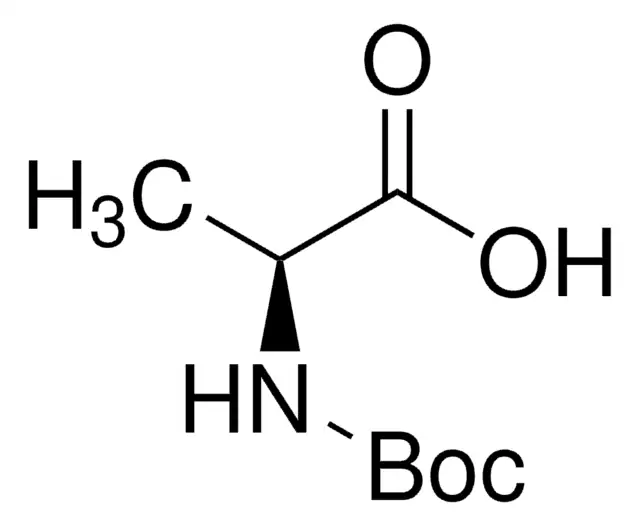 Boc-Ala-OH structure, CAS 15761-38-3