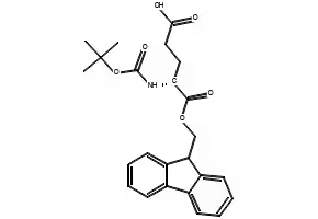Boc-D-glutamic acid 1-fluorenylmethylester structure, CAS 214630-10-1