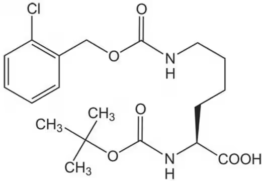 Boc-Lys(2-Cl-Cbz)-OH structure, CAS 54613-99-9