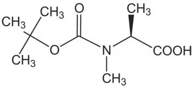 Boc-N-Me-Ala-OH structure, CAS 16948-16-6