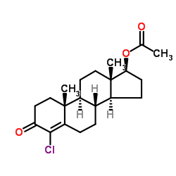 Clostebol acetate structure, CAS 855-19-6