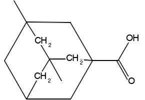 1,3-Dimethyladamantan-5-carboxylic acid structure, CAS 14670-94-1
