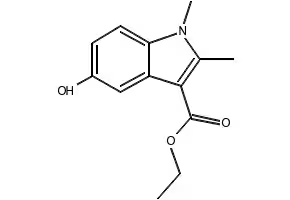 Ethyl 1,2-dimethyl-5-hydroxyindole-3-carboxylate structure, CAS 15574-49-9