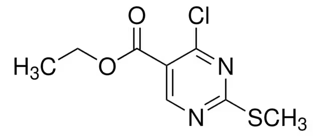 Ethyl 4-chloro-2-methylthiopyrimidine-5-carboxylate structure, CAS 5909-24-0