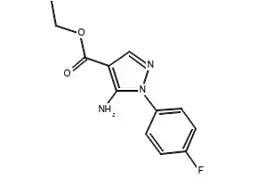 Ethyl 5-amino-1-(4-fluorophenyl)pyrazole-4-carboxylate structure, CAS 138907-68-3