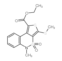 Ethyl 5-methyl-3-methylthio-4,4-dioxo-4,5-dihydro-4lambda6-benzo[c]thieno[3,4-e][1,2]thiazine-1-carboxylate structure, CAS 175276-42-3