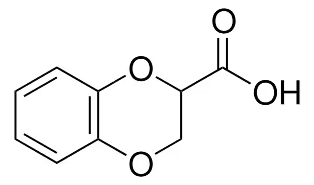 1,4-Benzodioxan-2-carboxylic acid structure, CAS 3663-80-7