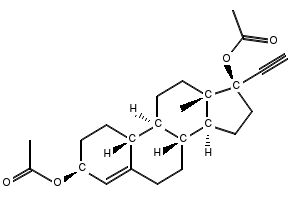 Ethynodiol diacetate structure, CAS 297-76-7