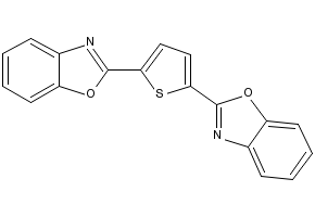 Fluorescent brightener 185 ;2,2'-(2,5-Thiophenediyl)bis-benzoxazole structure, CAS 2866-43-5
