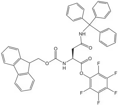 Fmoc-Asn(Trt)-Opfp structure, CAS 132388-64-8