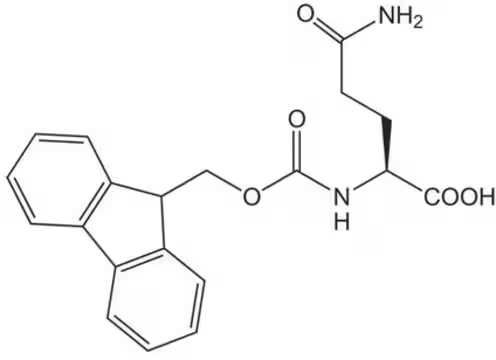 Fmoc-Gln-OH structure, CAS 71989-20-3