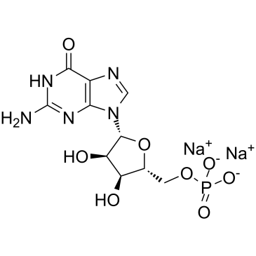 Guanosine 5'-monophosphate, disodium salt structure, CAS 5550-12-9