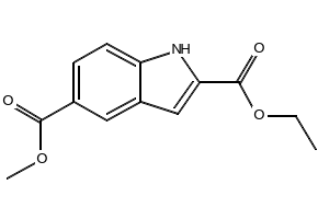Indole-2,5-dicarboxylic acid 2-ethyl ester 5-methyl ester structure, CAS 884494-66-0