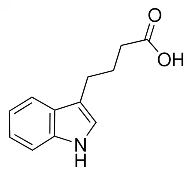 Indole-3-butyric acid structure, CAS 133-32-4