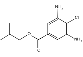 Isobutyl 4-chloro-3,5-diaminobenzoate structure, CAS 32961-44-7
