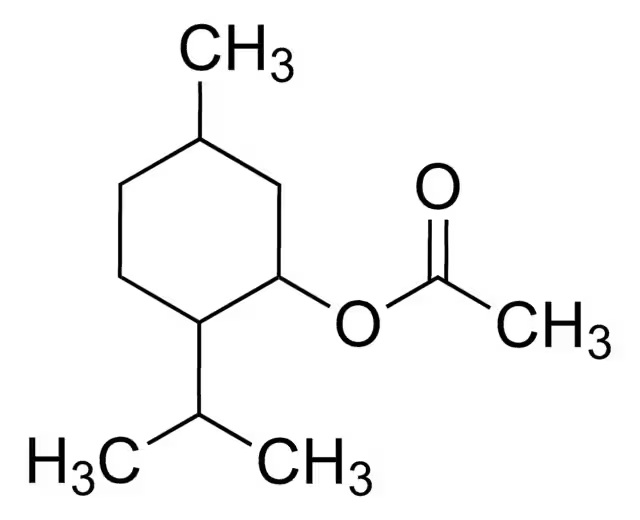 Menthyl acetate structure, CAS 89-48-5