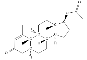 Methenolone acetate structure, CAS 434-05-9