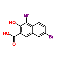 1,6-Dibromo-2-hydroxynaphthalene-3-carboxylic acid structure, CAS 1779-10-8