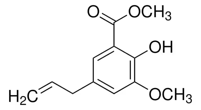 Methyl 5-allyl-2-hydroxy-3-methoxybenzoate structure, CAS 85614-43-3
