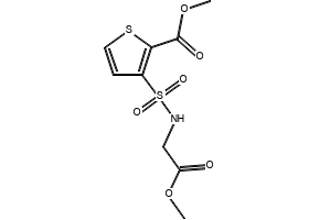 Methyl N-(methoxycarbonylmethyl)-3-sulfamoyl-2-thiophenecarboxylate structure, CAS 106820-63-7