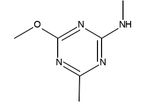 N,6-Dimethyl-4-methoxy-1,3,5-triazin-2-ylamine structure, CAS 5248-39-5