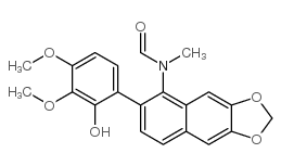 N-[6-(2-Hydroxy-3,4-dimethoxy phenyl)naphtho[2,3-d][1,3]dioxol-5-yl]-N-methylformamide structure, CAS 60394-88-9