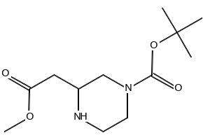 N-4-Boc-2-piperazineacetic acid methyl ester structure, CAS 183742-33-8