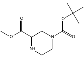 N-4-Boc-2-piperazinecarboxylic acid methyl ester structure, CAS 129799-08-2